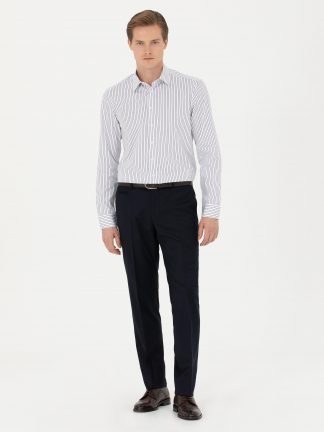 شلوار پارچه ای مردانه سرمه ای تیره کاشارل