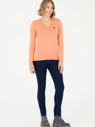 شلوار جین جذب زنانه آبی یو اس پولو