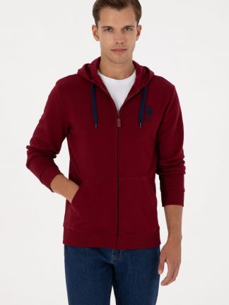 هودی مردانه زرشکی یو اس پولو