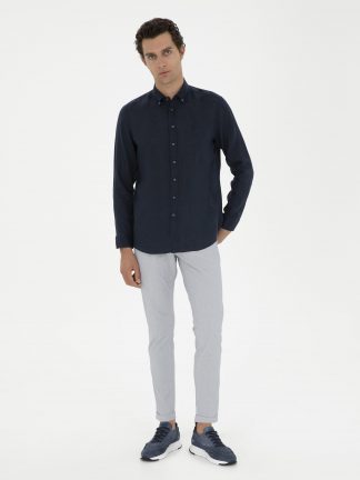 شلوار کتان مردانه آبی روشن کاشارل