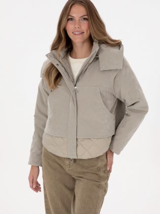 کاپشن زنانه خاکی روشن یو اس پولو