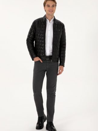 کت چرمی مردانه مشکی یو اس پولو