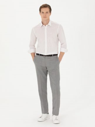 شلوار پارچه ای مردانه خاکستری کاشارل