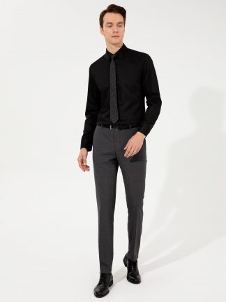 شلوار پارچه ای مردانه خاکی ملانژ کاشارل