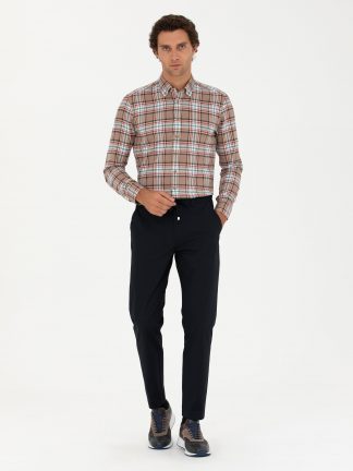 شلوار کتان مردانه سرمه ای کاشارل