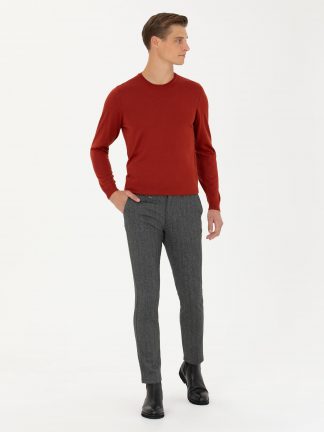 شلوار کتان مردانه خاکستری تیره کاشارل