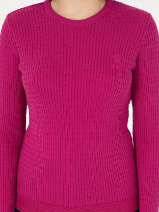 پلیور زنانه صورتی روشن یو اس پولو