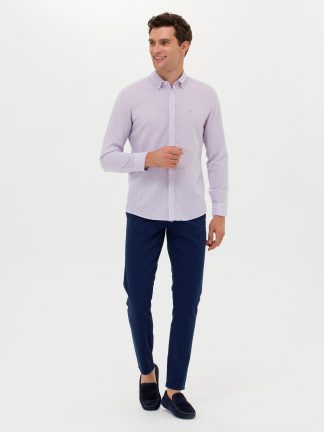 شلوار کتان مردانه سرمه ای کاشارل