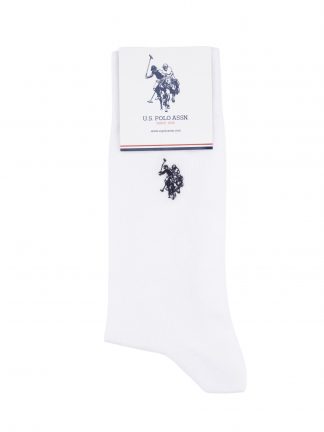 جوراب مردانه سفید یو اس پولو