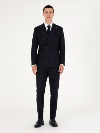 کت و شلوار مردانه سرمه ای پیرکاردین