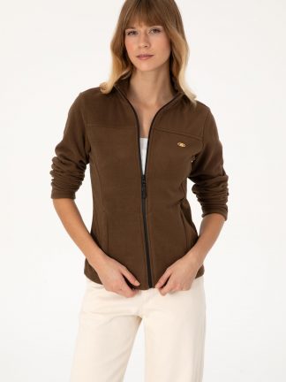 سویشرت زنانه قهوه ای یو اس پولو