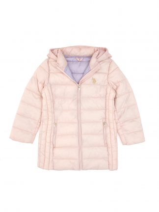 کاپشن دخترانه صورتی پودری یو اس پولو