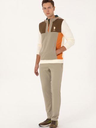 شلوار راحتی مردانه خاکی روشن یو اس پولو