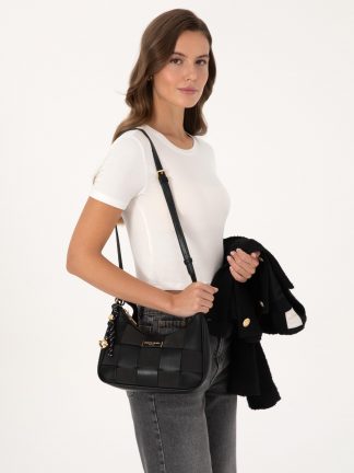 کیف دوشی زنانه مشکی پیرکاردین