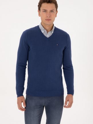 پلیور مردانه نیلی یو اس پولو