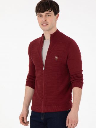 ژاکت مردانه زرشکی یو اس پولو