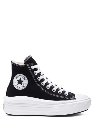 کفش کتانی ساق بلند زنانه مشکی مدل CHUCK TAYLOR ALL STAR MOV کانورس تصویر ۱