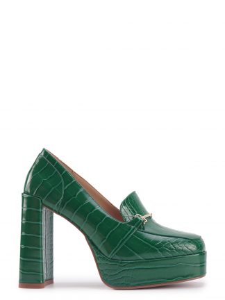 کفش لوفر زنانه پاشنه دار سبز مدل TAMIKA 3PR ناین وست تصویر ۱