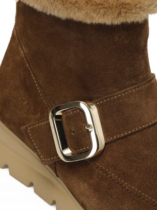 نیم بوت زنانه قهوه ای سگک دار مدل JACO 4PR اینجی تصویر ۱