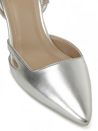 کفش مجلسی پاشنه دار زنانه نقره ای مدل ROSE 5FX اینجی تصویر ۱