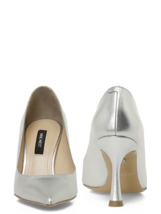 کفش مجلسی پاشنه دار زنانه نقره ای مدل ROVASO2 5FX ناین وست تصویر ۱