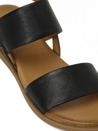 صندل لژ دار زنانه مشکی مدل BRAND 5FX اینجی تصویر ۱