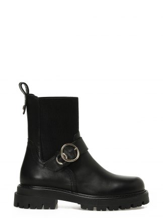 نیم بوت چلسی زنانه مشکی مدل UNIMA 5PR ناین وست تصویر ۱