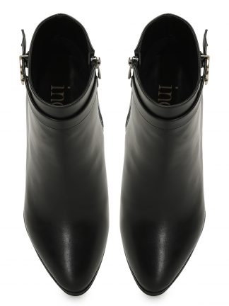 نیم بوت پاشنه دار زنانه مشکی سگک دار مدل MARS PR اینجی تصویر ۱