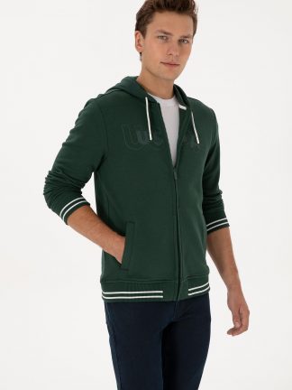 سویشرت مردانه سبز تیره یو اس پولو