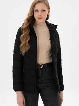 کاپشن زنانه مشکی یو اس پولو