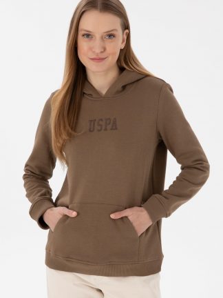 هودی زنانه خاکی روشن یو اس پولو