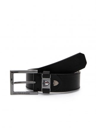 کمربند مردانه مشکی یو اس پولو