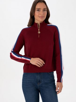 پلیور زنانه زرشکی یو اس پولو