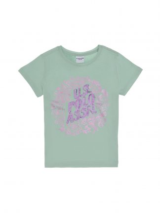 تی شرت دخترانه آبی فیروزه ای یو اس پولو