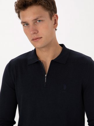 پلیور مردانه سرمه ای یو اس پولو