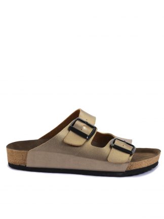 صندل زنانه طلایی دوبنده سگکدار مدل LENS اسلازنگر تصویر ۱