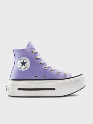 کفش کتانی ساق بلند زنانه ارغوانی مدل A15206C 513 کانورس تصویر ۱