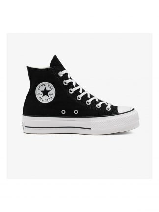 کفش کتانی ساق بلند زنانه مشکی مدل 560845c کانورس تصویر ۱