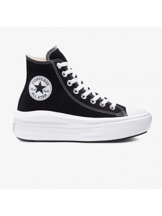 کفش کتانی ساق بلند زنانه مشکی مدل 568497c کانورس تصویر ۱