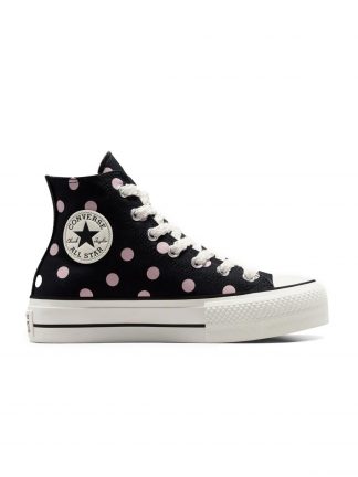 کفش کتانی ساق بلند زنانه مشکی مدل چاک تیلور آل استار لیفت کانورس تصویر ۱