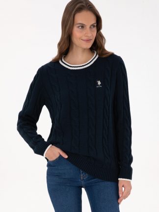 پلیور زنانه سرمه ای یو اس پولو