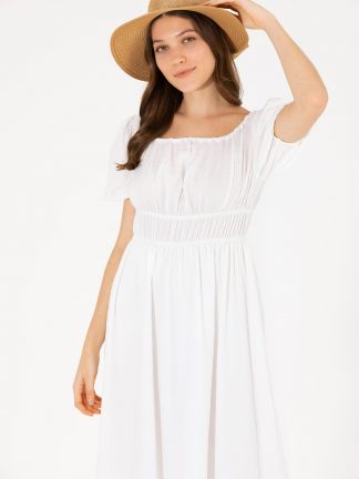 پیراهن زنانه سفید یو اس پولو