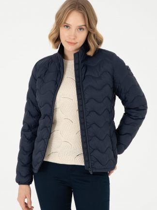 کاپشن زنانه سرمه ای یو اس پولو