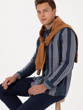 پیراهن مردانه سبز تیره یو اس پولو