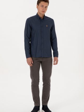 پیراهن مردانه آبی لاجوردی روشن یو اس پولو