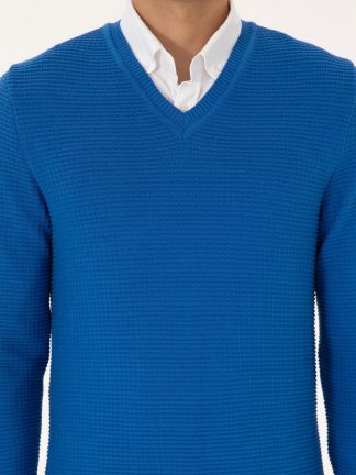 پلیور مردانه آبی تیره یو اس پولو