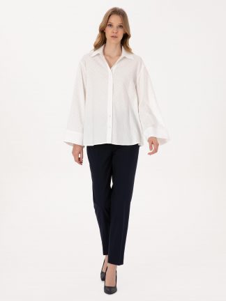 شلوار پارچه ای زنانه سرمه ای پیرکاردین