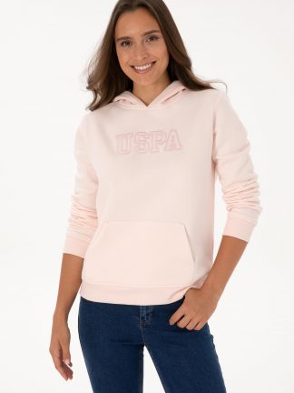 هودی زنانه صورتی روشن یو اس پولو