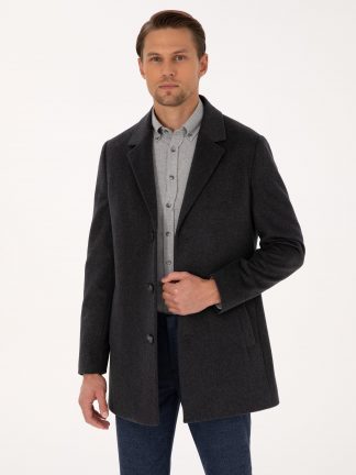 پالتو مردانه خاکستری تیره پیرکاردین