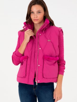 جلیقه زنانه صورتی روشن یو اس پولو